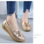 Sapatos alpargatas slip-on com saltos baixos para mulheres, casual.