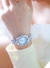 Elegante pulseira de ouro relógio para mulher marca luxo strass à prova d água - comprar online