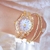 Elegante pulseira de ouro relógio para mulher marca luxo strass à prova d água - Compre BEM