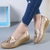 Sapatos alpargatas slip-on com saltos baixos para mulheres, casual. - comprar online