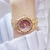 Elegante pulseira de ouro relógio para mulher marca luxo strass à prova d água - Compre BEM