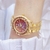 Elegante pulseira de ouro relógio para mulher marca luxo strass à prova d água - Compre BEM