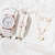 Relógio de pulso strass feminino, colar brincos anel, relógios casuais das sen - Compre BEM