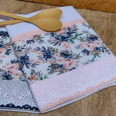DUPLA DE PANOS DE PRATO FLORAL VIOLETA - comprar online