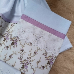 DUPLA PANOS DE PRATO MINI FLORAL LILÁS - Art Helô Ateliê - Costura Artesanal