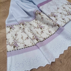 DUPLA PANOS DE PRATO MINI FLORAL LILÁS na internet