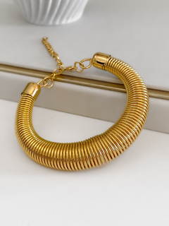 BRACELETE ESPIRAL FLEXÍVEL BANHO A OURO 18k - comprar online