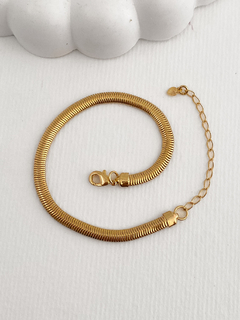 PULSEIRA MALHA ROLIÇA MÉDIA BANHO A OURO