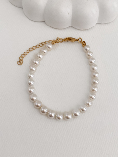 PULSEIRA PÉROLA SHELL CLÁSSICA BANHO A OURO - comprar online