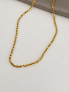 CORRENTE CORDÃO BAIANO 45CM BANHO A OURO 18K