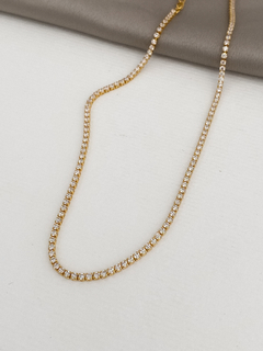 CHOKER RIVIERA ZIRCÔNIAS BANHO A OURO 18K