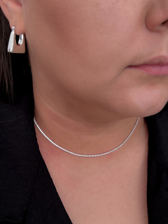 CHOKER RIVIERA ZIRCÔNIA CRISTAL PRATA 925 - comprar online