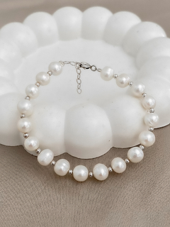 PULSEIRA PÉROLAS NATURAIS PRATA 925