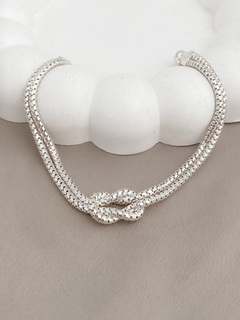 PULSEIRA DUPLA COM NÓ PRATA 925 - comprar online