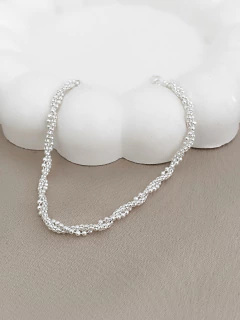 PULSEIRA TORCIDA DE BOLINHAS PRATA 925