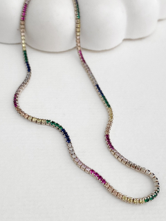 CHOKER RIVIERA ZIRCÔNIAS COLORIDAS PRATA 925