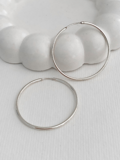 ARGOLA FINA 4CM PRATA 925
