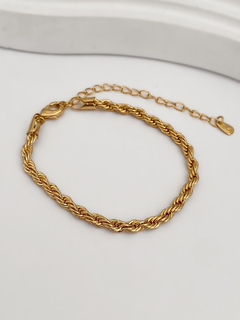 PULSEIRA CORDÃO BAIANO MÉDIA COM EXTENSOR BANHO A OURO 18K