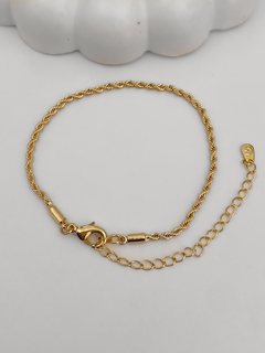 PULSEIRA CORDÃO BAIANO FINO COM EXTENSOR BANHO A OURO 18K