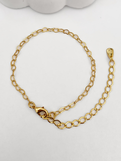 PULSEIRA ELOS CORAÇÃO COM EXTENSOR BANHO A OURO 18K
