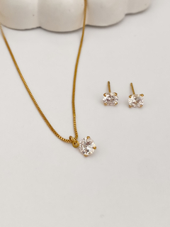 CONJUNTO PONTO DE LUZ 6MM BANHO A OURO 18k - comprar online