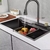 Cuba Pia Gourmet Inox Escovado + Torneira Misturador Cascata Luxo Regulagem P754