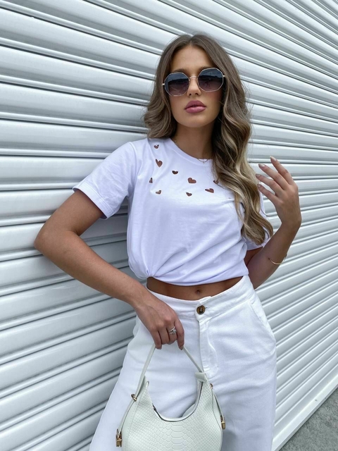 T-shirt Corações Branca