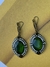Brinco Pingente Pedra Verde com Zircônias
