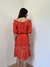 Vestido Seda Estampa Decote Ombros Ateen Tam G