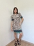 Vestido Tricot Animal Print E Barra Canelada Tam M