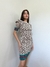 Vestido Tricot Animal Print E Barra Canelada Tam M - comprar online