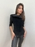 Blusa Couro Camurça Com Gola de Pele Tam P
