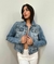 Jaqueta Jeans Spikes Forever 21 Tam P