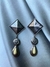 Brinco Prata e gota marfin