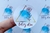 STICKERS FELIZ DIA HOJA CELESTE X 9 UNIDADES