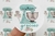 STICKERS GRACIAS DISEÑO KITCHENAID TURQUESA X 9 UNIDADES
