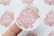 STICKERS FELIZ DIA DE LA MADRE FLORES ROSAS X 9 UNIDADES