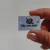 Etiqueta Couro Sintético Metalizado Prata - Retangular 3x2 cm