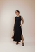 VESTIDO LONGO CAVADO C/ BOLSO - PRETO