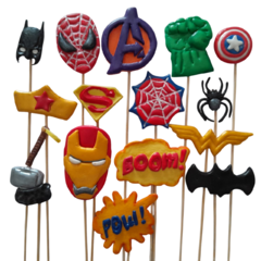 Toppers Porcelana Fría - Superhéroes Spiderman - Mujer Maravilla - Superman - Batman y más!