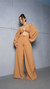 Conjunto Feminino Cropped e Calça Pantalona Manga Longa Bufante Elegante Veste Bem