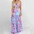 Vestido Longo Estampa Floral Abertura Lateral Decotado Verão - loja online