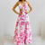 Vestido Longo Estampa Floral Abertura Lateral Decotado Verão - comprar online