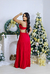 Vestido Longo Vermelho Abertura Lateral Decotado Verão - comprar online