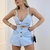 Conjunto Feminino Cropped e Short Saia All Jeans Estiloso Multiformas na internet