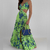 Vestido Longo Estampa Floral Abertura Lateral Decotado Verão - loja online