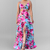 Vestido Longo Estampa Floral Abertura Lateral Decotado Verão - CLOSET CHARM