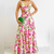Vestido Longo Estampa Floral Abertura Lateral Decotado Verão - comprar online