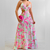 Vestido Longo Estampa Floral Abertura Lateral Decotado Verão
