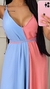 Vestido Feminino Longo Elegante Bicolor Duocolor Branco Ano Novo Gestante Grávida Chá Revelação Rosa Azul - loja online